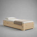 Einzelbett-Bettgestell aus massiver Kiefer, Naturholz, Liegefläche 90 x 200 cm, Gesamtmaß 206 x 96 x 60 cm
