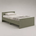 Einzelbett-Bettgestell aus lackierten MDF-Platten, Olivgrün, Liegefläche 90 × 200 cm