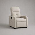 Relaxsessel Fernsehsessel 1-Sitzer mit manueller Liegefunktion, Polyester-Bouclé, Cremeweiß, 69 × 92 × 102 cm