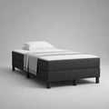 Boxspringbett Einzelbett mit Federkernmatratze und Polyesterbezug, rechteckig, Anthrazit, 90 x 200 cm