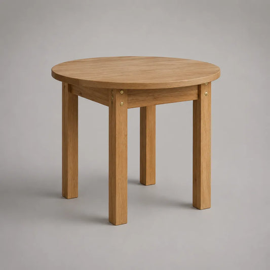 Runder Couchtisch aus massivem Eichenholz, Natur, Ø 70 × H 60 cm