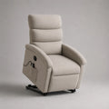 Elektrischer Aufstehsessel und Fernsehsessel mit Liegefunktion aus Polyester-Chenille, Beige, 76 × 89 × 108 cm